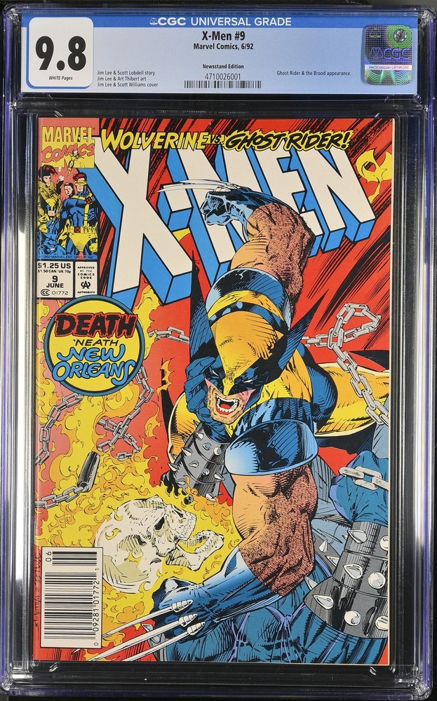 X-Men 9 CGC 9.8 Newsstand Edition Jim Lee Cover