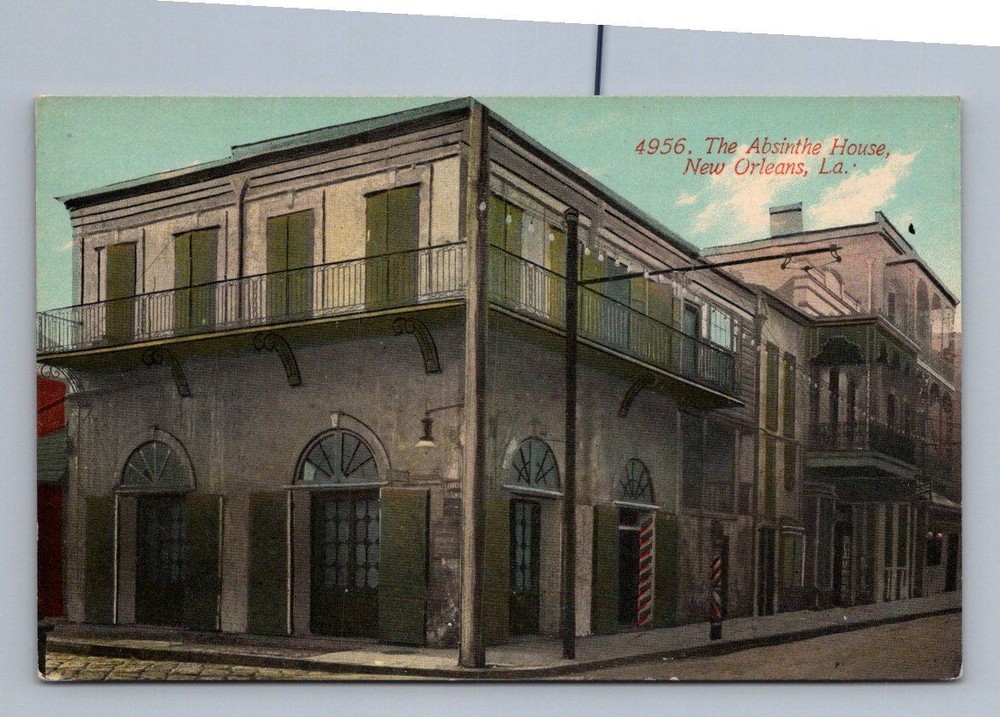 Antique Louisiana Postcard NEW ORLEANS The Old Absinthe House 1910-image