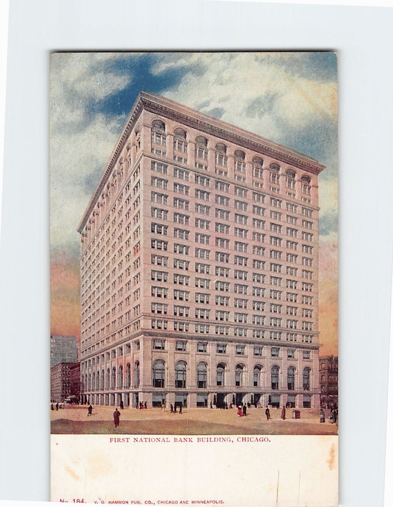 Postcard First National Bank Building Chicago Illinois USA