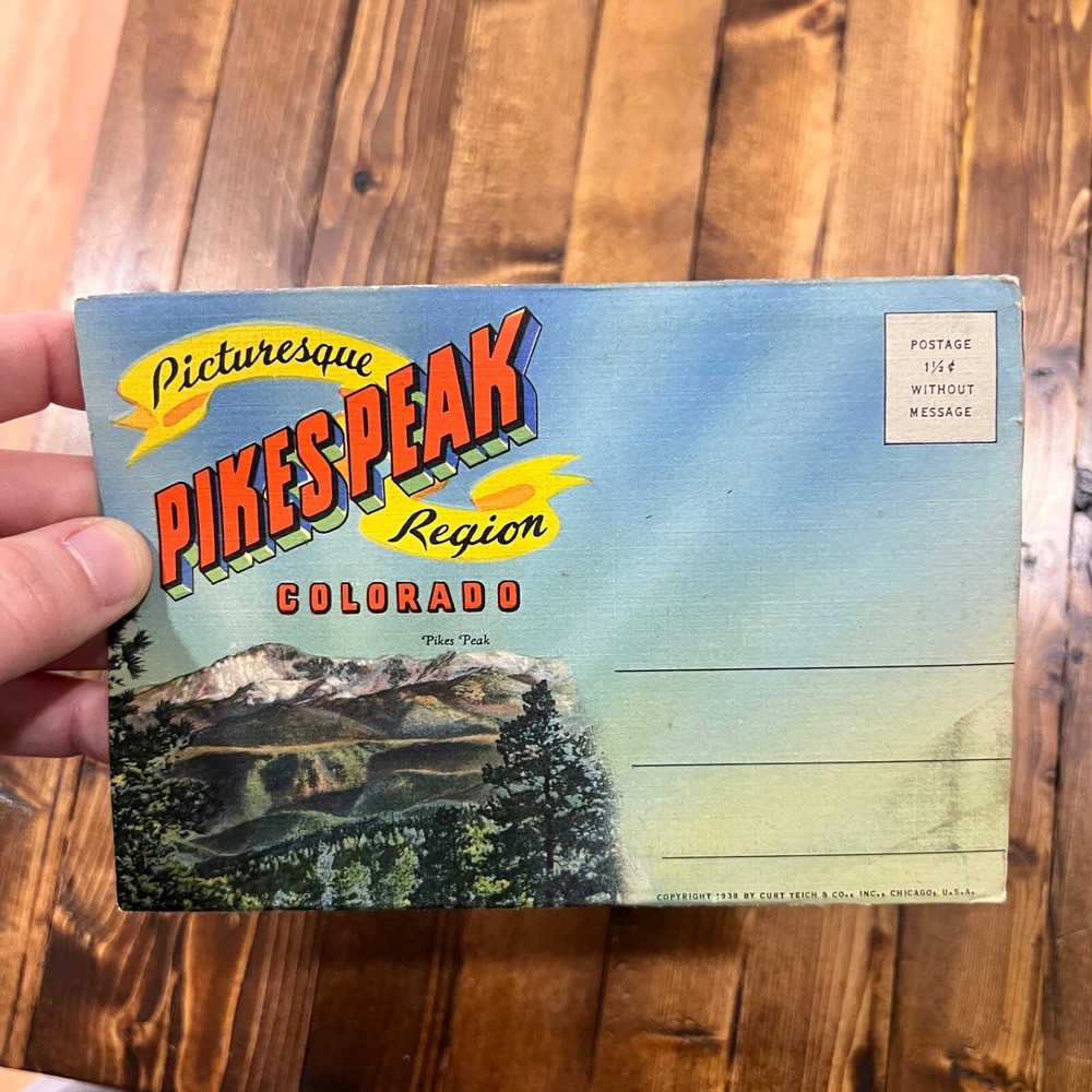 Vintage Souvenir Postcard Folder Pikes Peak Colorado