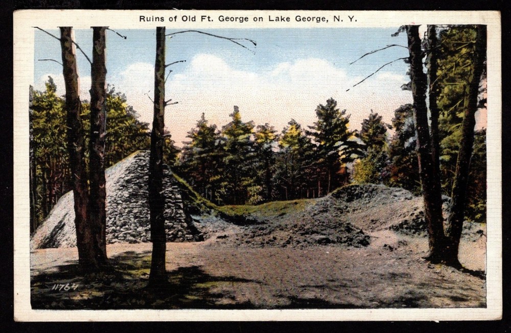 LAKE GEORGE N.Y. Steamer “Horicon” Passing Black Mt. & Mt. Eribus POSTCARD