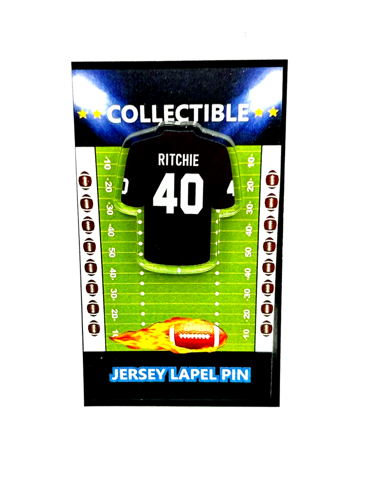 Las Vegas Raiders Jon Ritchie jersey lapel pin - Classic BLACK HOLE NATION - R4L