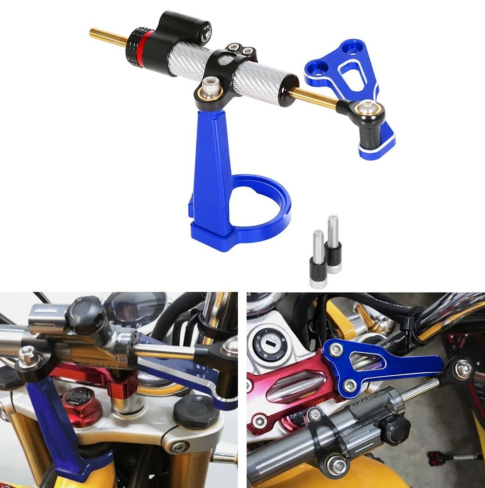 BLUE Front Steering Damper Stabilizer & Bracket For Honda MONKEY 125 2019-2024