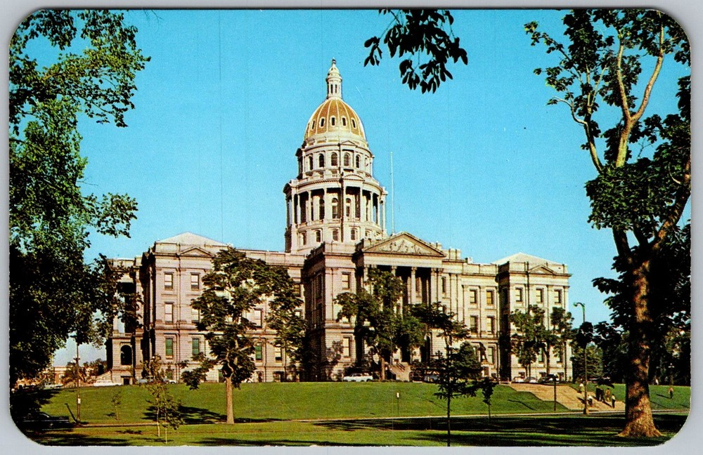 Vtg Postcard State Capitol Dome Denver, CO 1950s