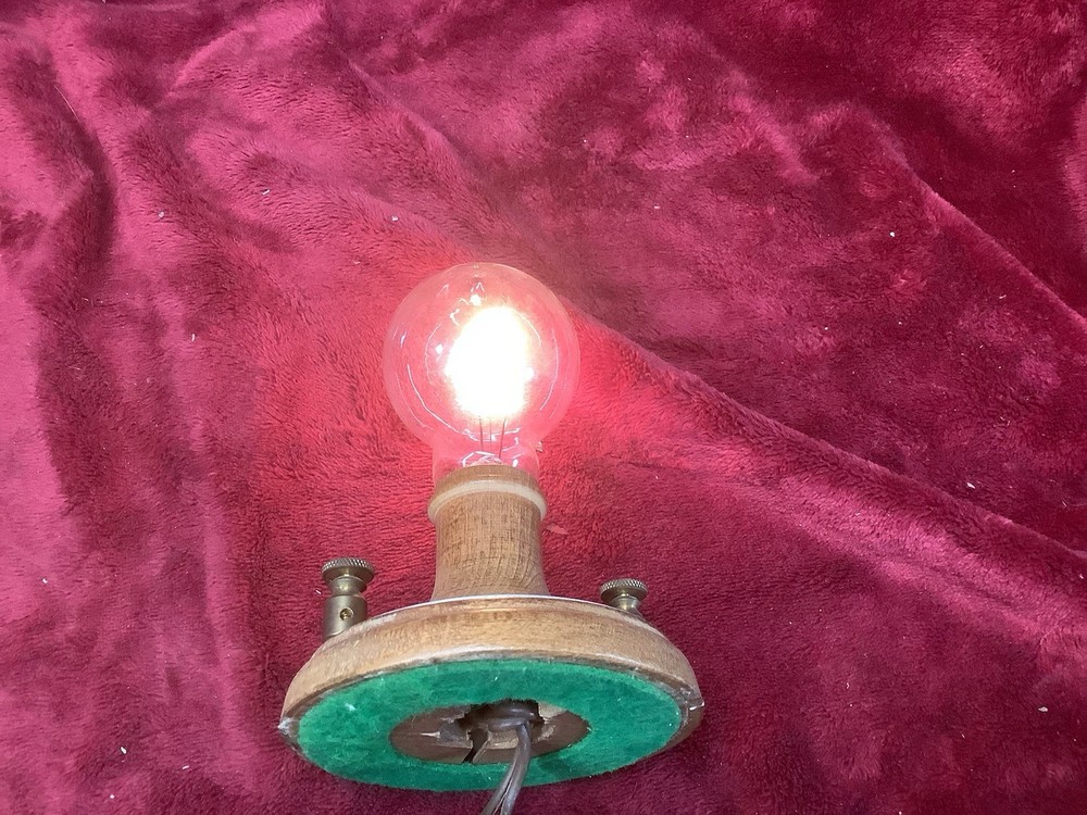1979 1879-1979 100th Anniversary Thomas Edison Bulb Replica Wood Base Works