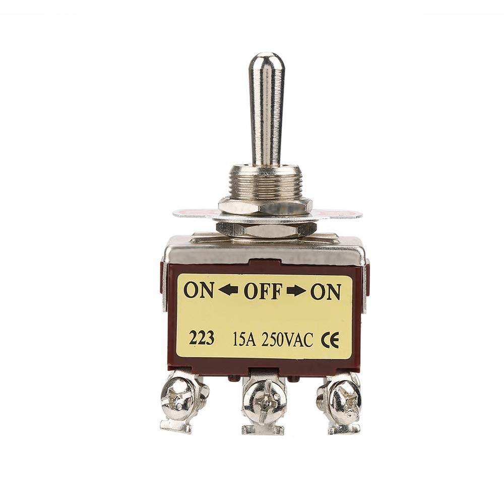 Momentary Toggle Switch DPDT (ON)-Off-(ON) 3 Position Spring Loaded 6 Pin 12m...