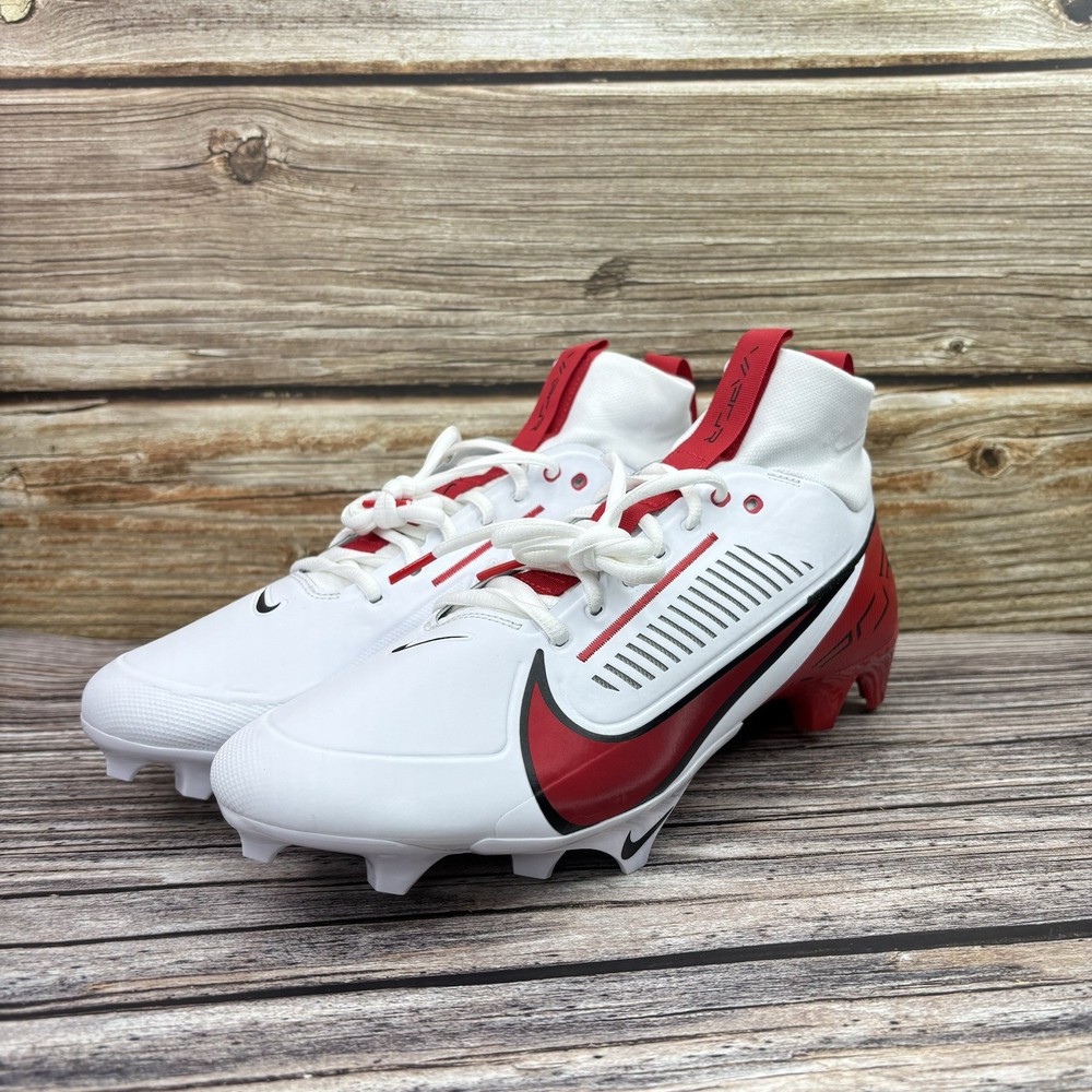 Mens Size 12.5 Nike Vapor Edge Pro 360 2 White University Red TB Football Cleats