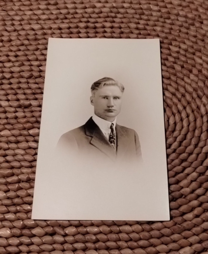 Antique C1920 Stunning Handsome Man RPPC Postcard Gay Interest Posing