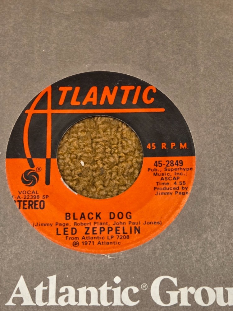 45 RPM Led Zeppelin ATLANTIC 2849 Black Dog / Misty Mountain VG+