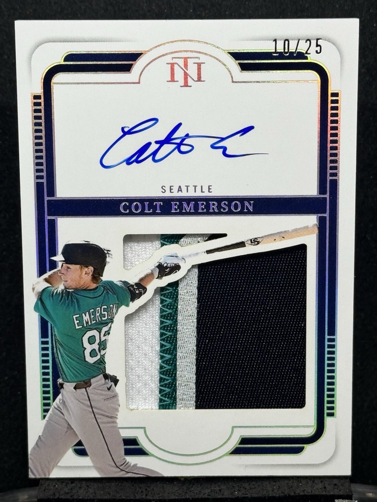 2025 Panini National Treasures - Silhouette Auto Holo Silver 10/25 Colt Emerson