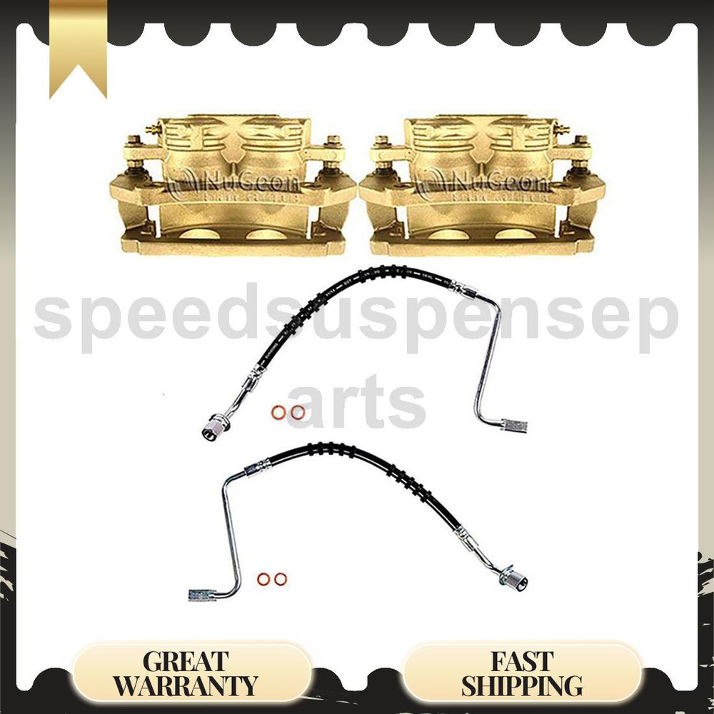Front Brake Caliper Kit with Hose 4pcs for 2008-2009 Ford Taurus