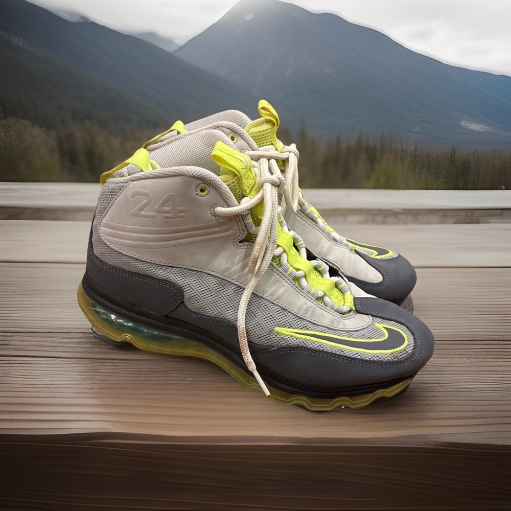 M091) Nike Air Max Jr Gray/Volt 442478-001 Men’s Size 9 Ken Griffey #24