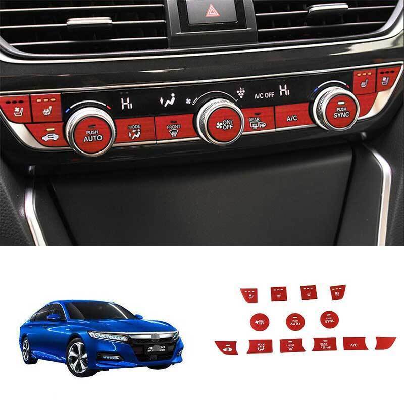 Red Aluminum For Honda Accord 2018-2022 Center Console Switch Button Cover 13X