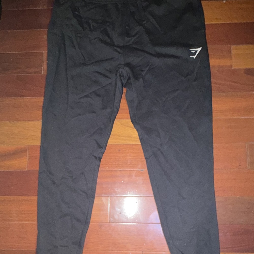 Gymshark Men's Black Jogger Pants Size L Drawstring Waist Pockets Athletic