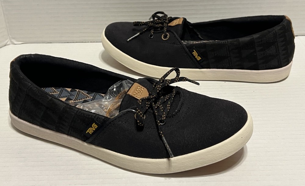 Teva Willow Women Slip On Loafer Sneaker Shoe Lace 1010351 Black 8 NWOT READ