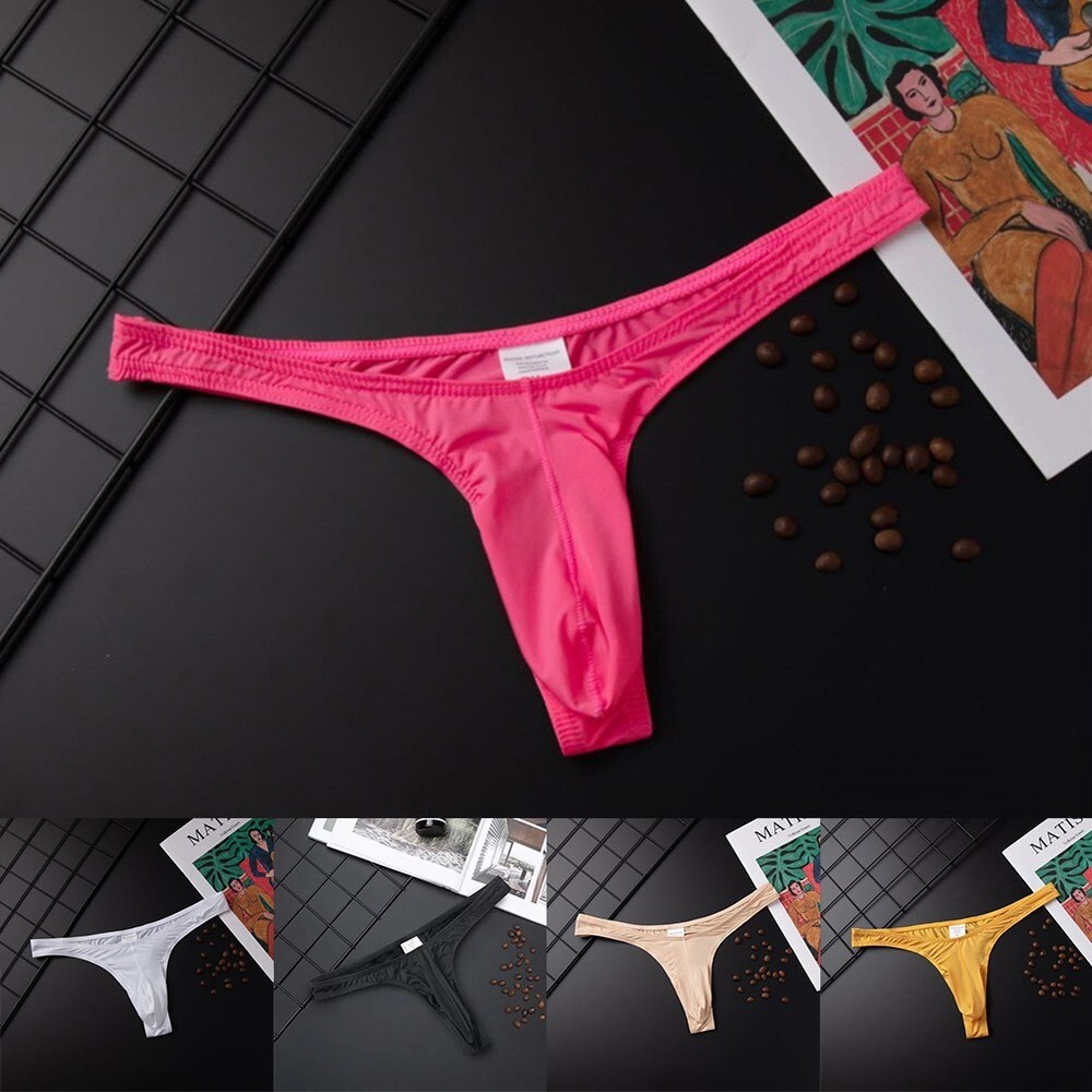 Male Elastic T-back Breathable Comfy Thong With Buckle Detachable Panties Briefs