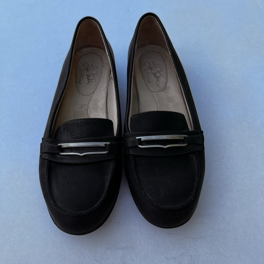 Life Stride Soft System Flex Slip-On Shoes, Black Size 10