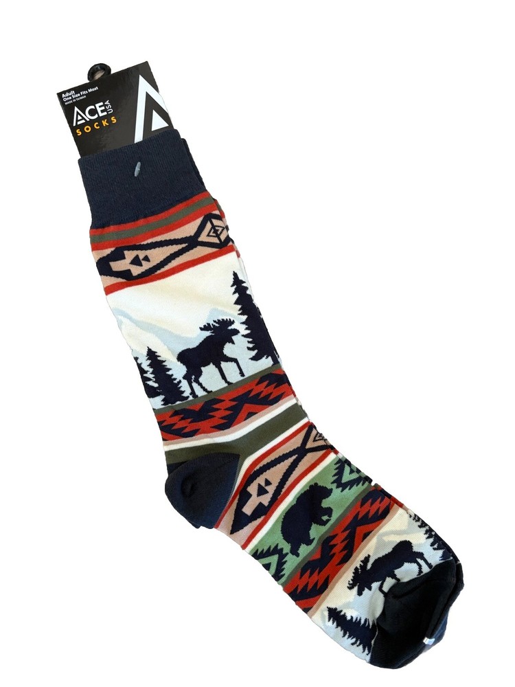 Ace USA Lodge Pattern Unisex Adult Cabin Socks Cozy Design