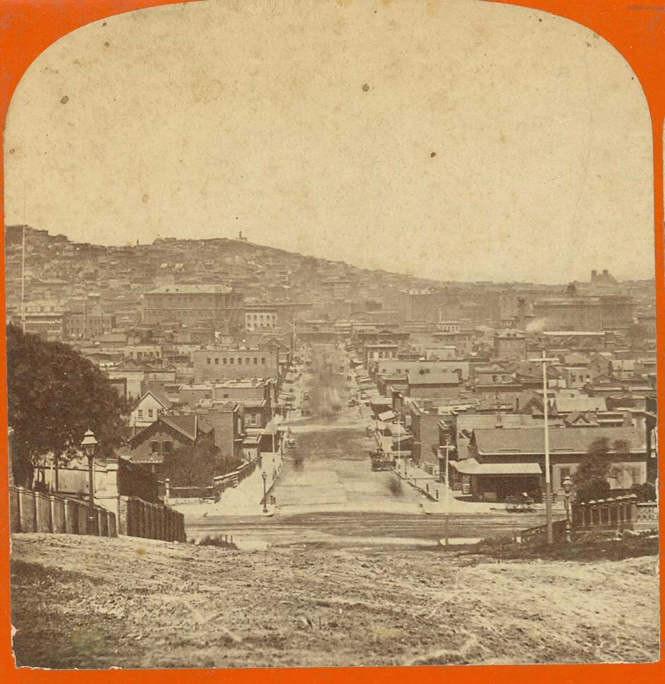 B7417~ CALIFORNIA - San Francisco 2nd St From Beacon Hill Stereoview