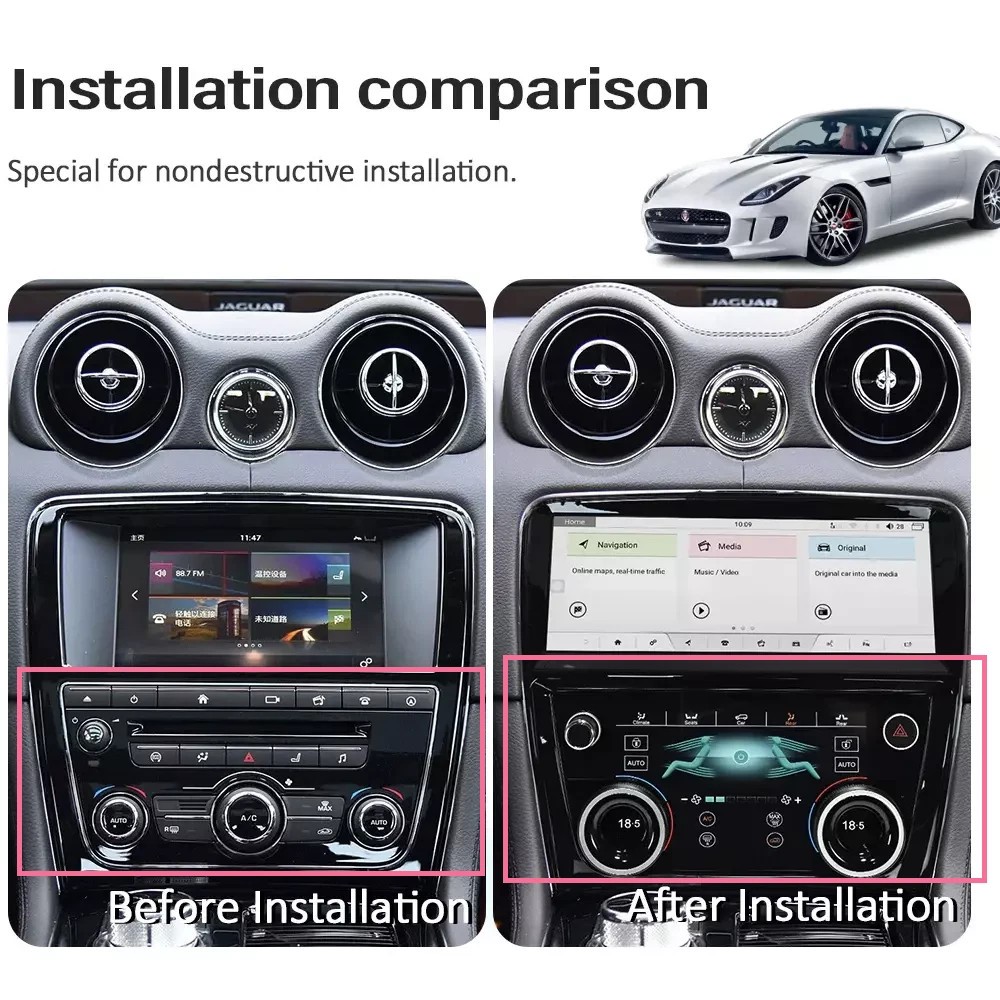 For Jaguar XJL XJR 2010-2019 Climate Control Replacement Touch Screen A/C Panel