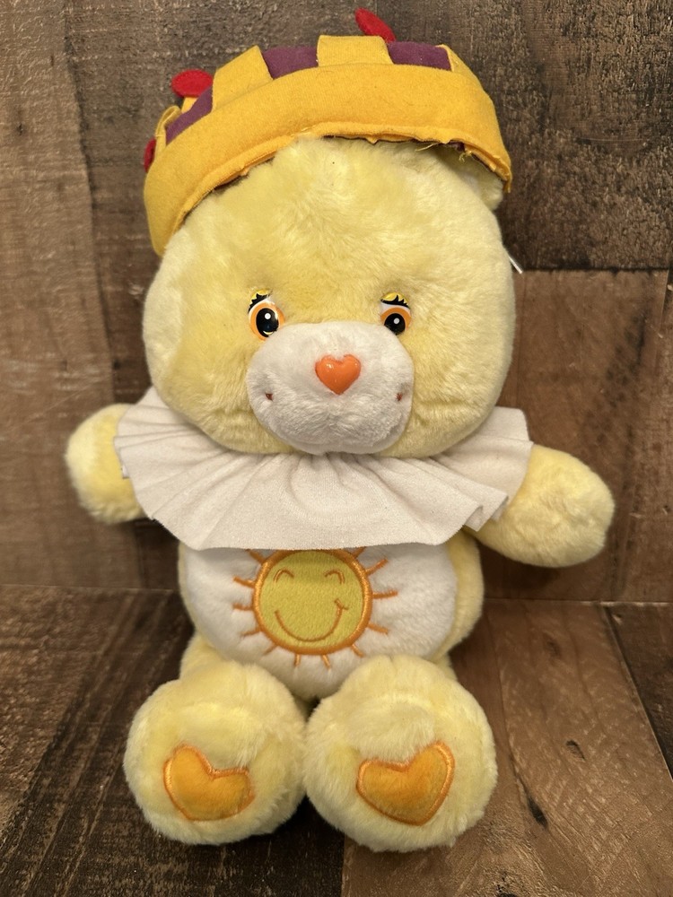Vintage Care Bears 13” King Funshine Bear Plush 2004 Special Edition Rare Yellow