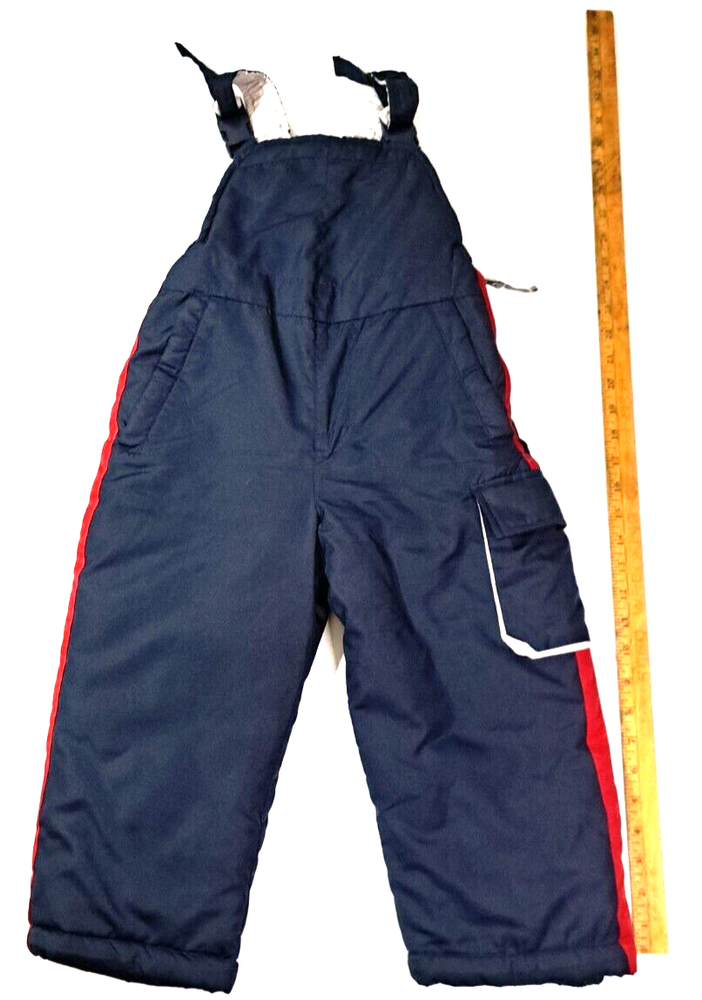 London Fog Navy Blue Red Youth Size 5/6 Ski Snowboard Bib Pants Overall