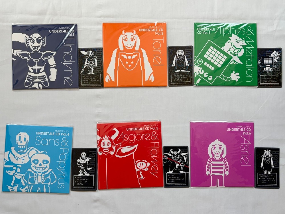 UNDERTALE Music Engine CD Vol.1-6 Complete Set 6 Bonus Cards Japan Official