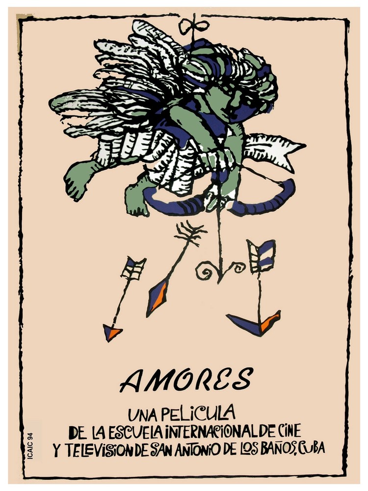 Amores Cuban movie Decoration Poster. Graphic Art. Interior Design. Cupid 3016