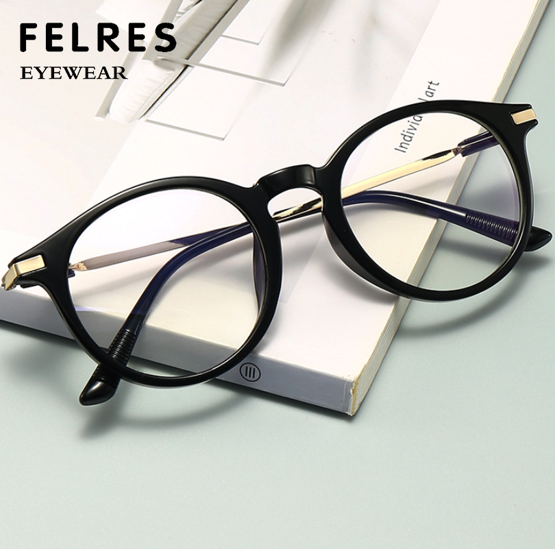 Round +1.25 Blue Light Blocking Presbyopic Reading Glasses for Men