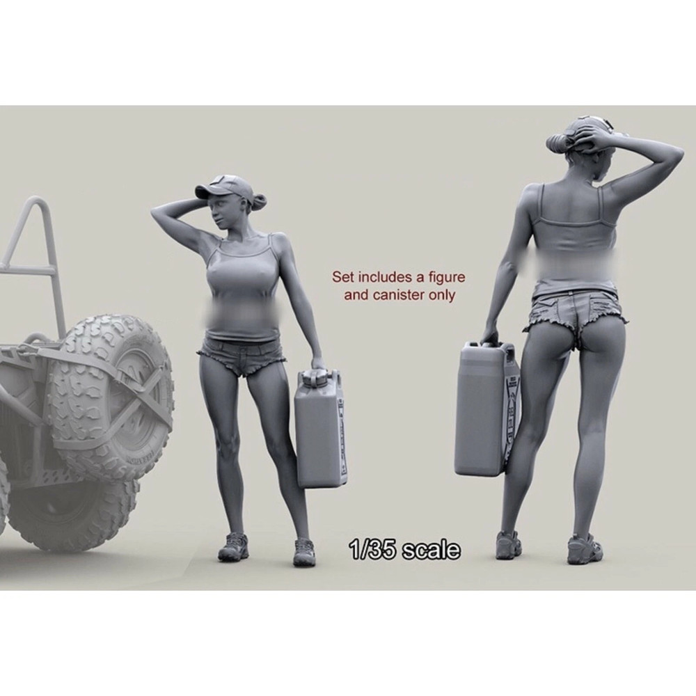 1/35 resin figures model 1 girl soldier unassembled unpainted