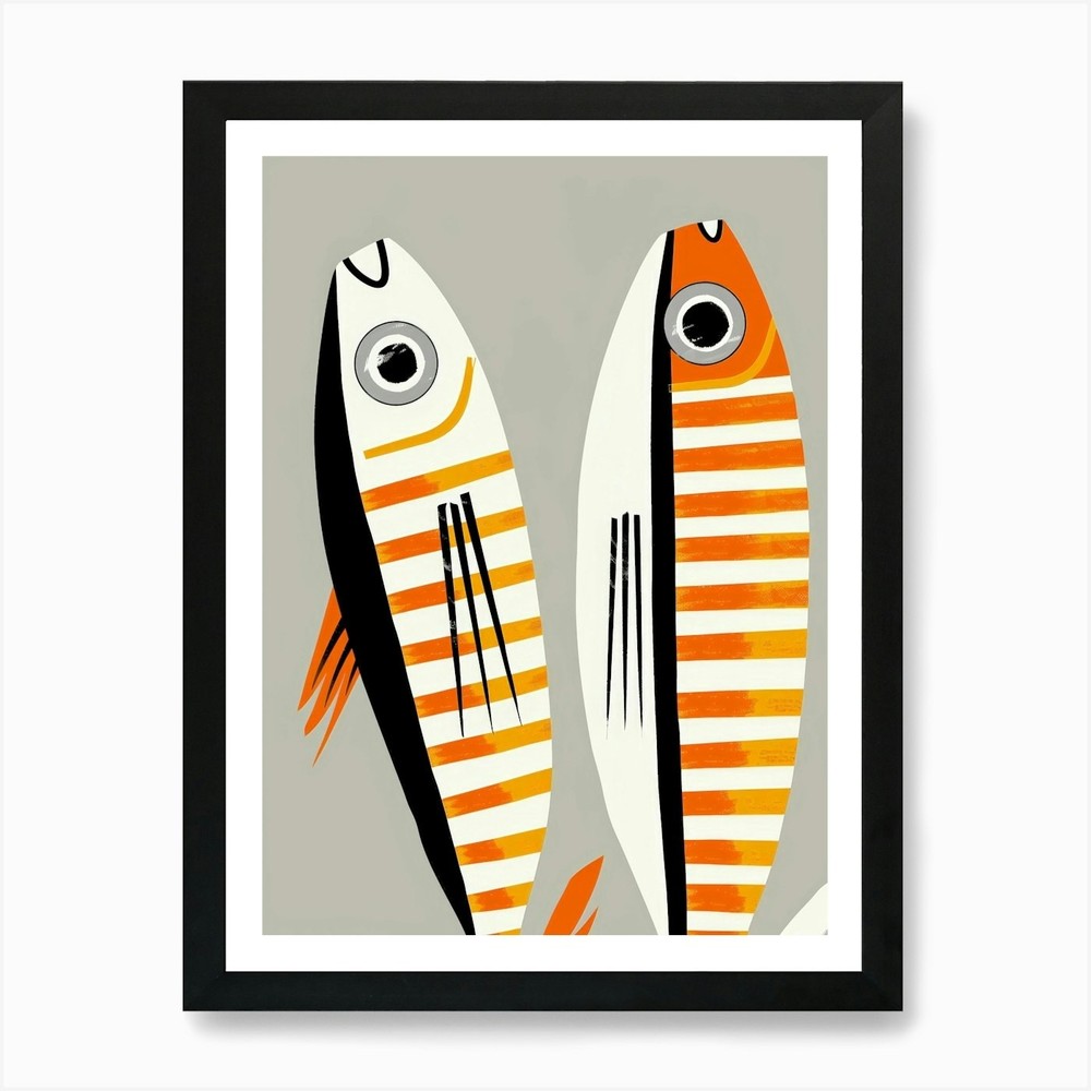 Two Fishes 1 Art Print Framed Wall Art Poster Canvas Print Picture
