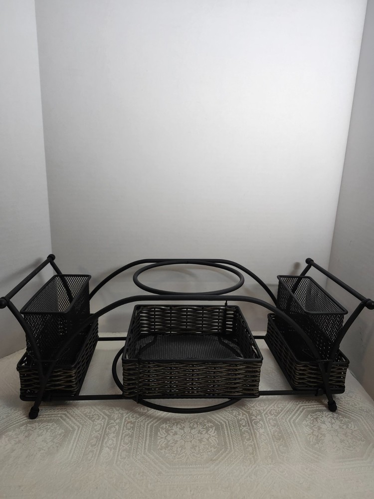 4 PICE DELUXE BUFFET CADDY DINNER PLATE & CUTLERY HOLDER BY MESA