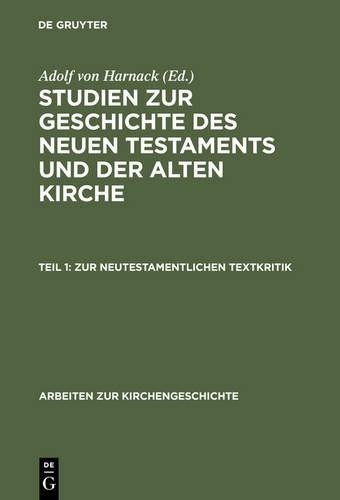 Adolf Harnack Zur Neutestamentlichen Textkritik (Hardback)Another great item from Rarewaves USA | Free delivery!