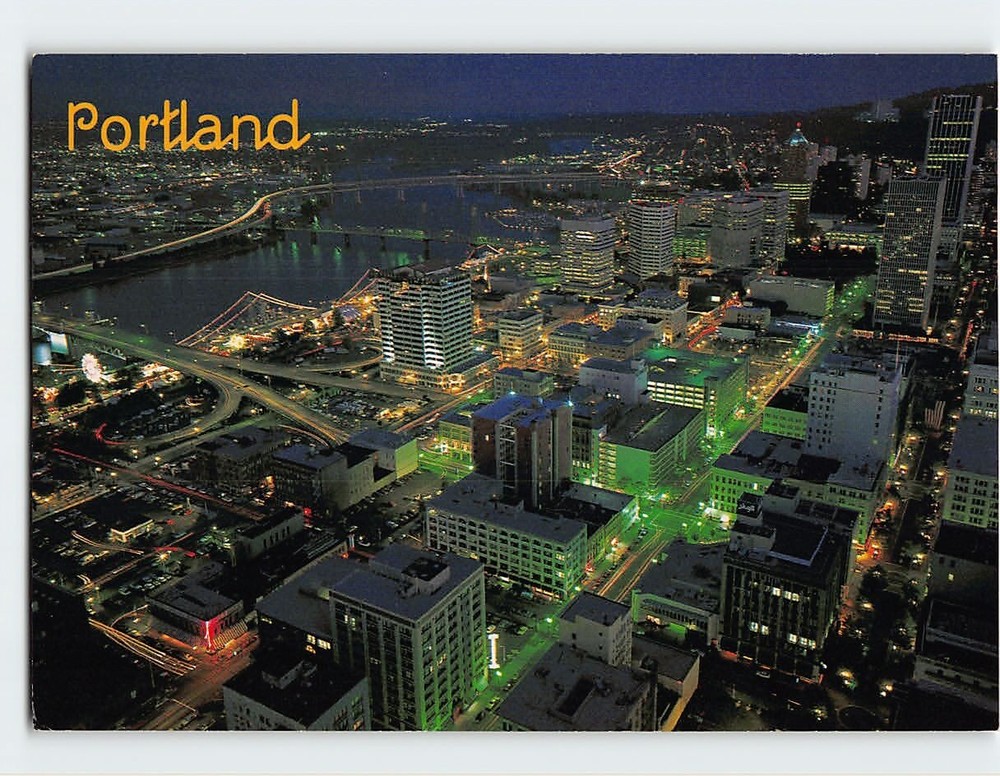 Postcard Aerial View Portland Oregon USA