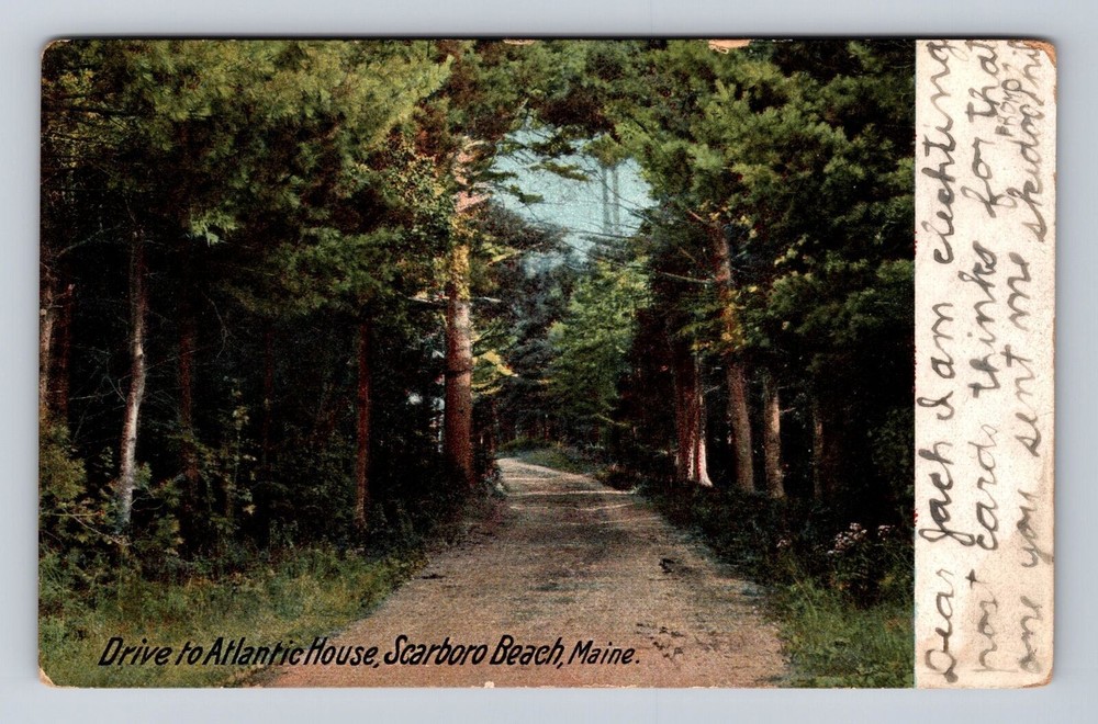 Scarboro Beach ME-Maine, Drive To Atlantic House, Vintage c1906 Postcard