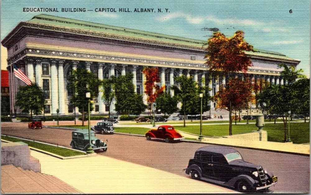1946 Albany NY Educational Building Capitol Hill Linen Postcard Tichnor