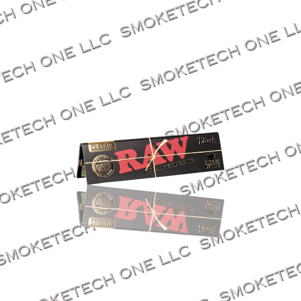 RAW Black King Size Wide Rolling Papers for Smooth Smoking Experience