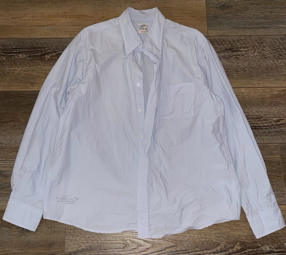 Brut Archive Clothing The Best Poplin Shirt Blue Mens Large Designer Fashion