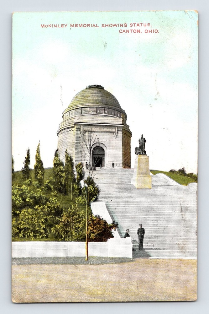 Vintage McKinley Memorial Postcard Canton Ohio Lithograph 1912