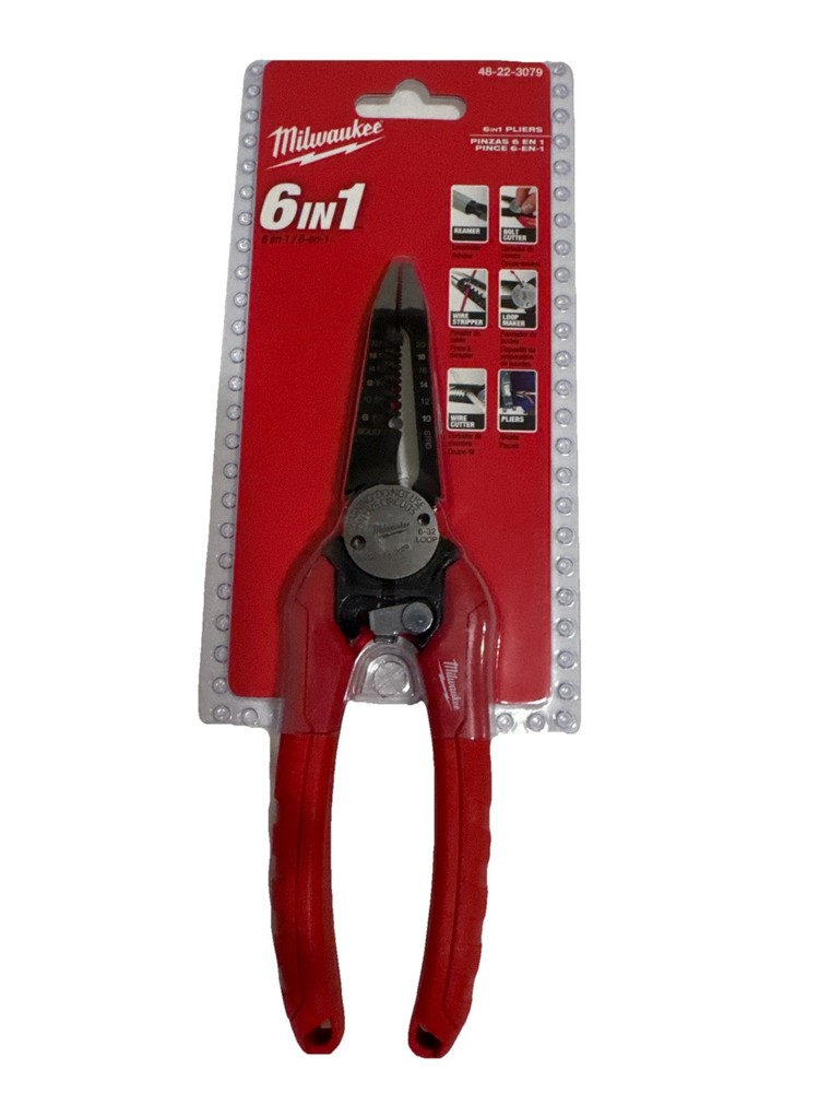 Milwaukee 48-22-3079 7.75in Combination 6-in-1 Wire Stripper/Cutter Pliers - NEW