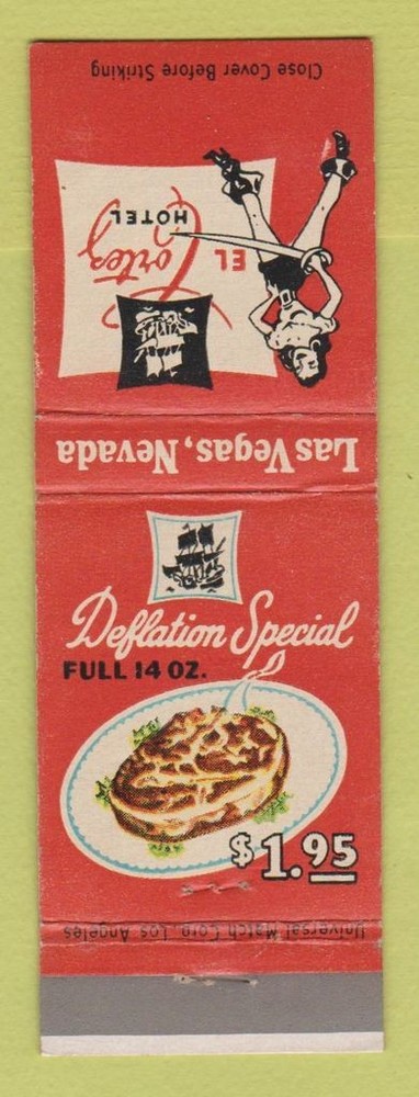 Matchbook Cover - El Cortez Hotel Las Vegas NV casino
