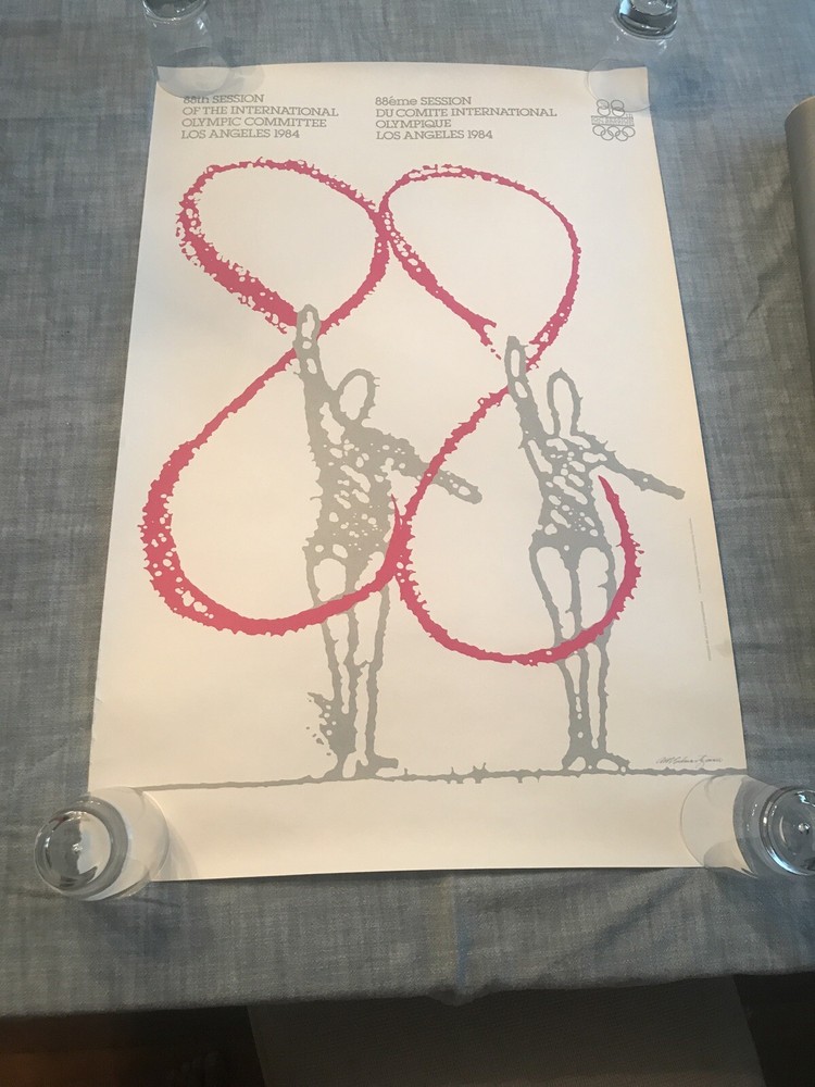 RARE Original Los Angeles 1984 Olympic Lithographic Poster - Schwartzman - IOC