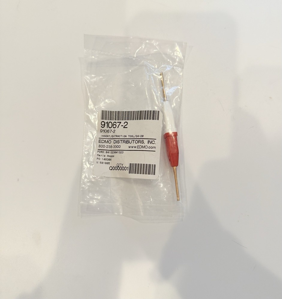 AMP 91067-2 Insertion / Extraction Tool - Red/White Solid Plastic Body New