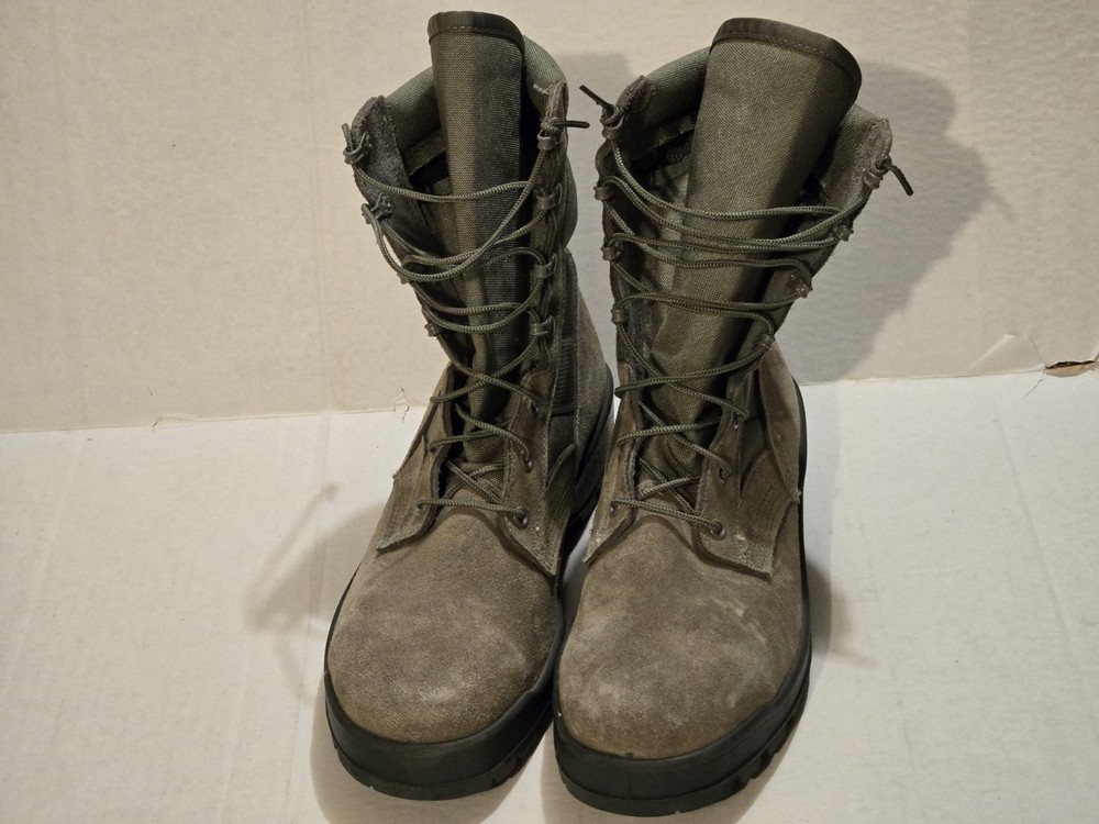 Mondo PT UFCW 8430 Mens Size 10 Green Suede Steel Toe Combat Boots