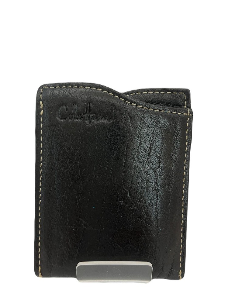 Cole Haan Genuine Leather Black Card Wallet Case T961-9 Pre-Owned  