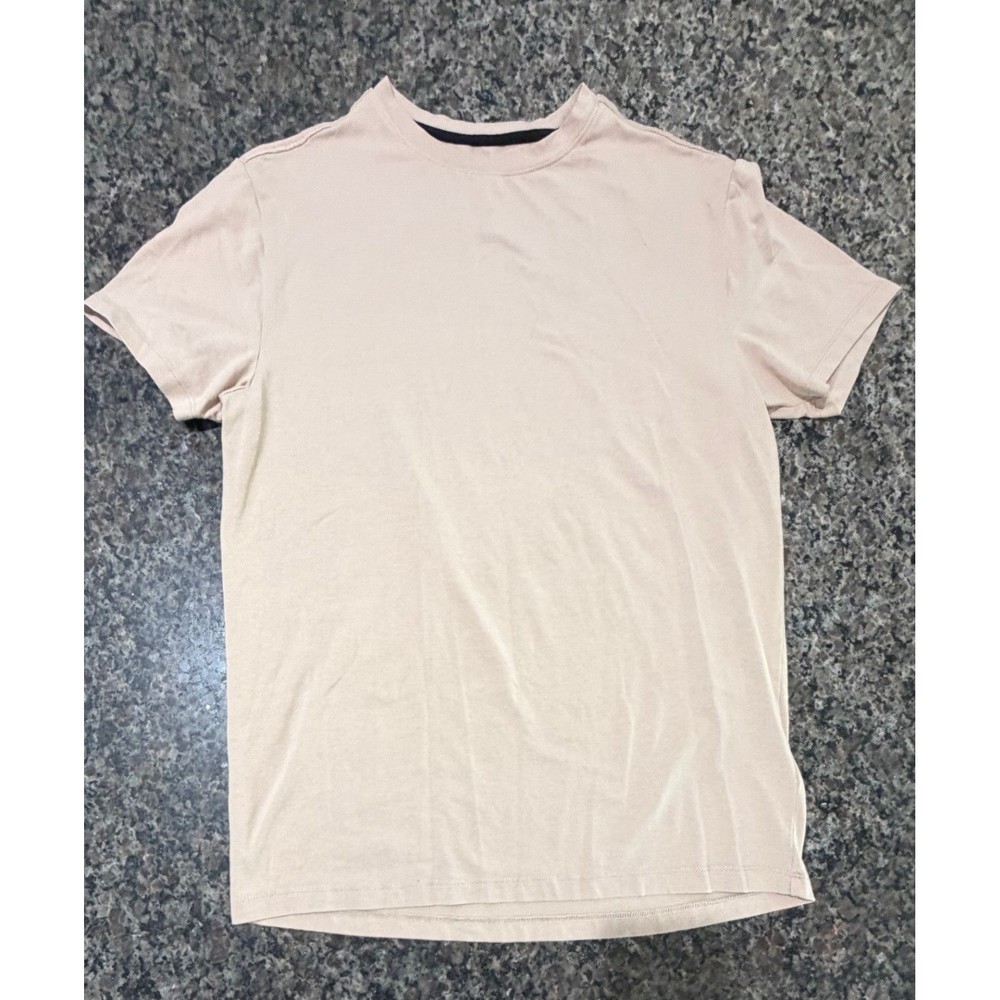 Williamrast Mens Tan Short Sleeve Crew Neck T-Shirt Solid Basic Casual Tee Small