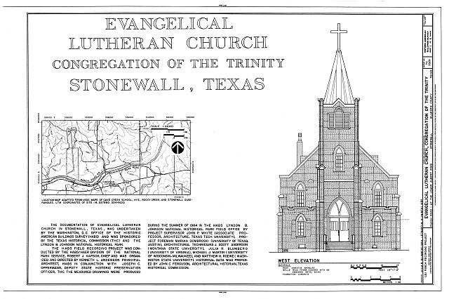 Stonewall Texas Evangelical Lutheran Church Congregation of the Trinity 1900s