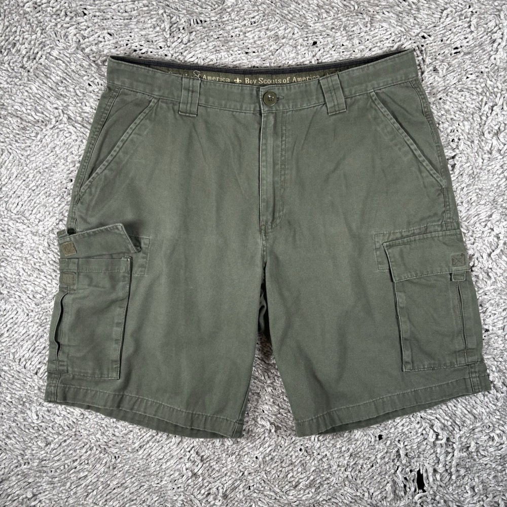 Boy Scouts Of America Cargo Shorts Men’s Size 36 Olive Green Authentic Hiking