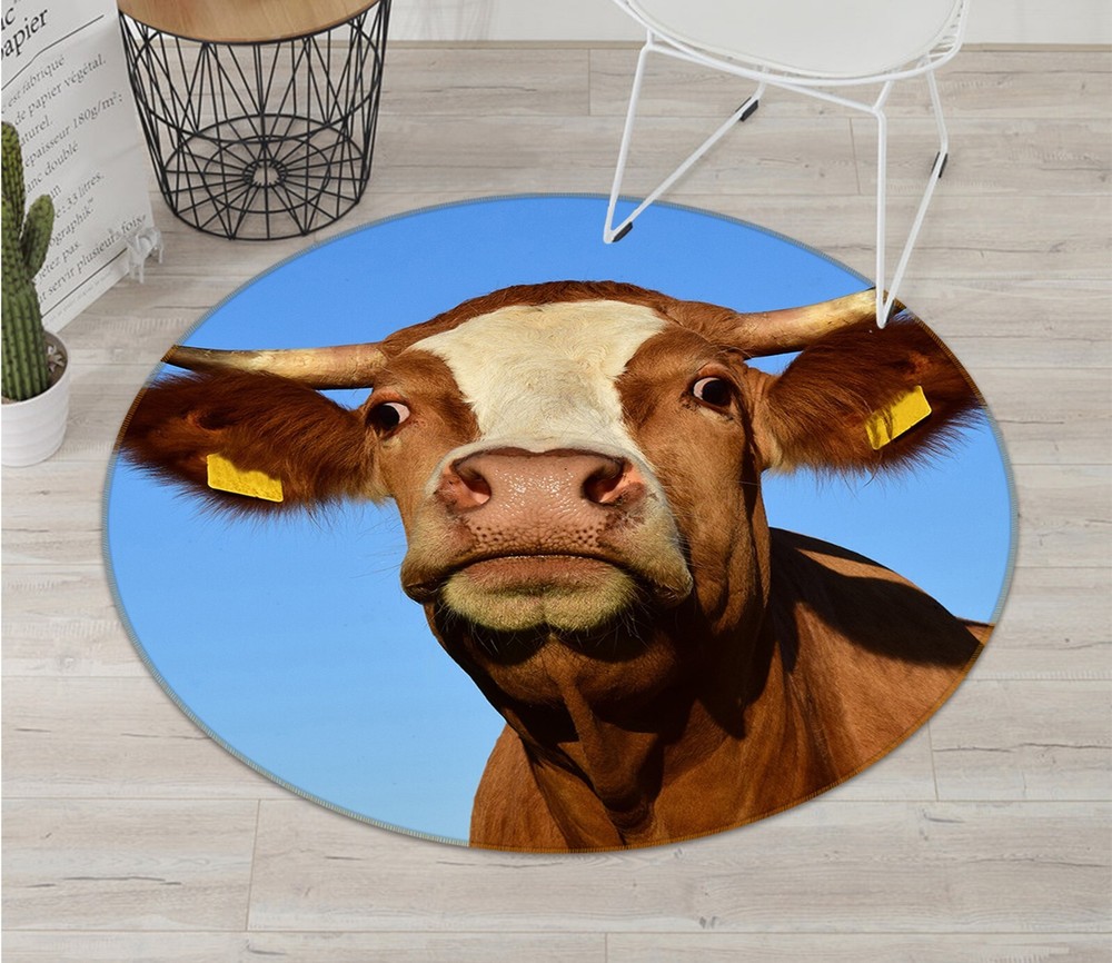 3D Funny Cow Non-Slip Rug Mat Elegant Animal Print Carpet Romy AHO186893