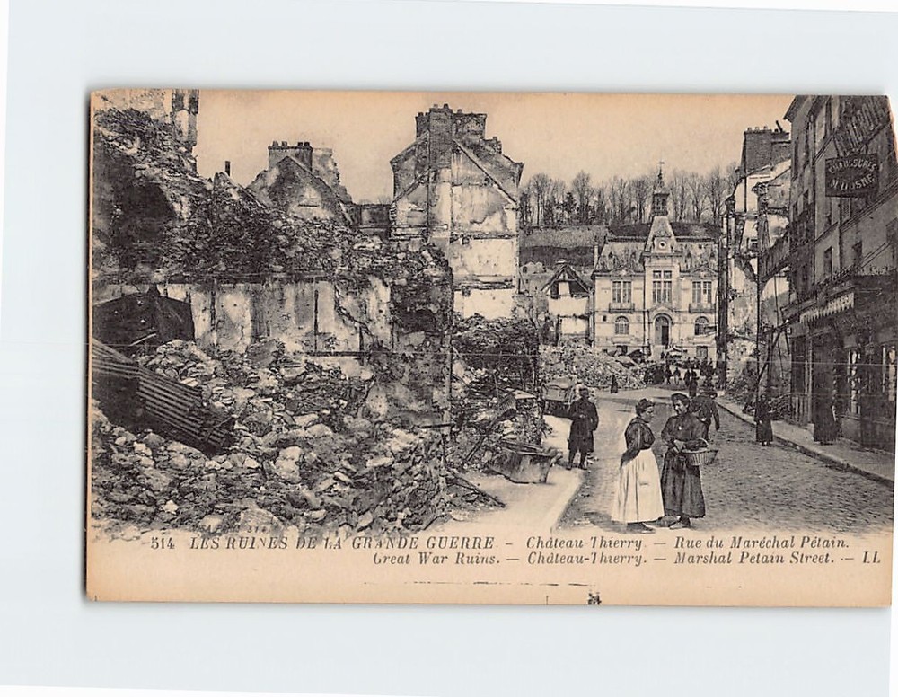 Postcard Great War Ruins of Château-Thierry France